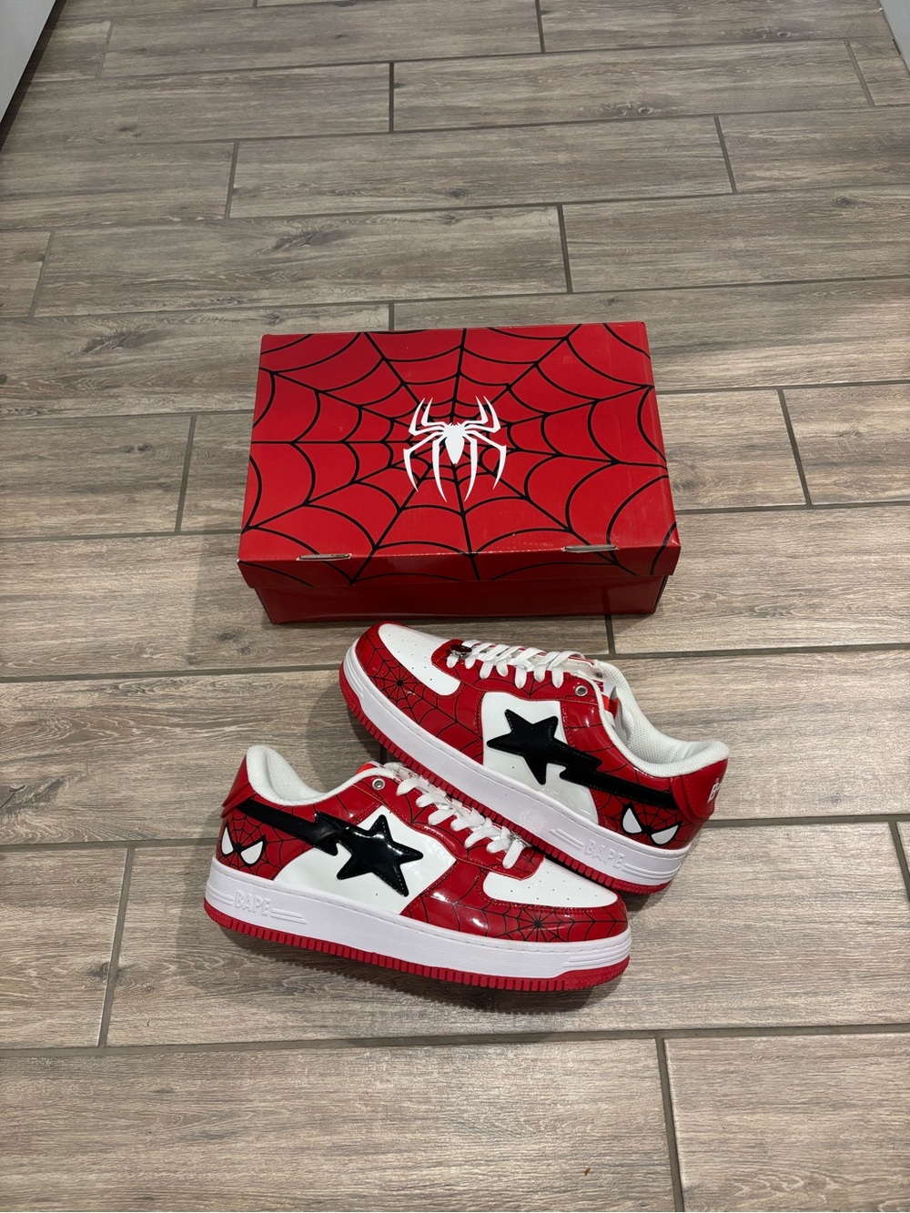 Spiderman x Bapesta Red White